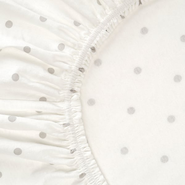 LENAST fitted sheet for cot, dotted/moon, 60x120 cm, 2 pack