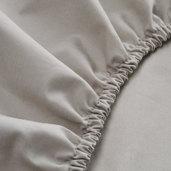 LENAST fitted sheet for cot, white/grey, 60x120 cm, 2 pack
