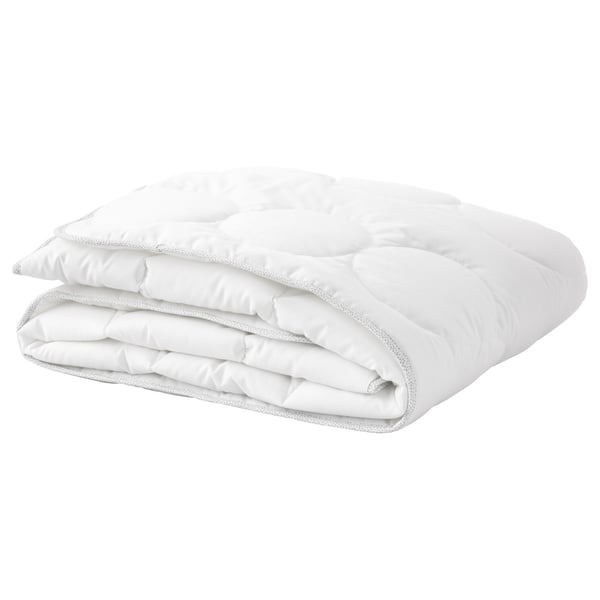 LENAST duvet for cot, white/grey, 110x125 cm