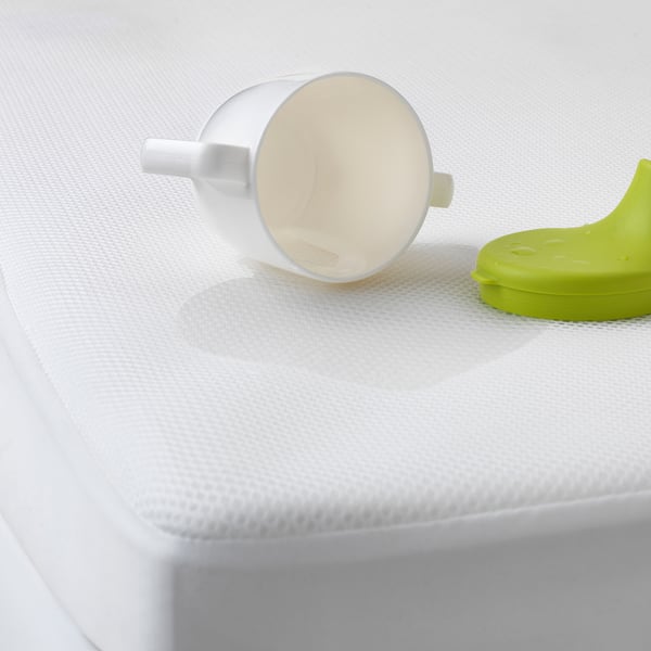 LENAST mattress protector, white, 60x120 cm