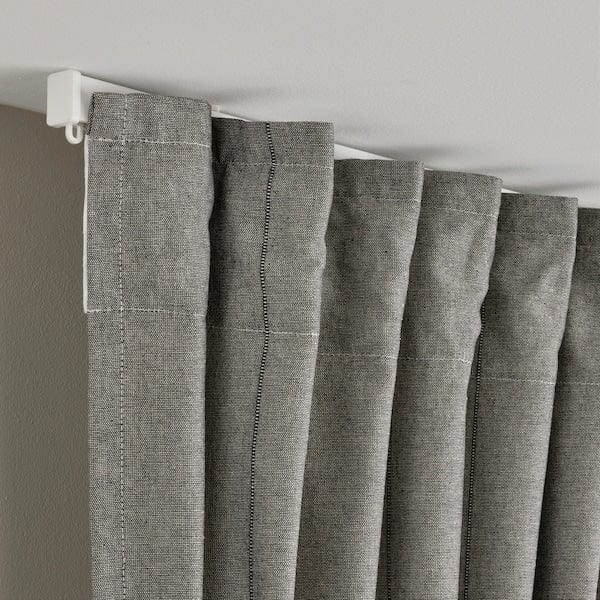 Ikea LENDA - Curtain with bracelet, 2 sheets, dark grey, , 140x300 cm