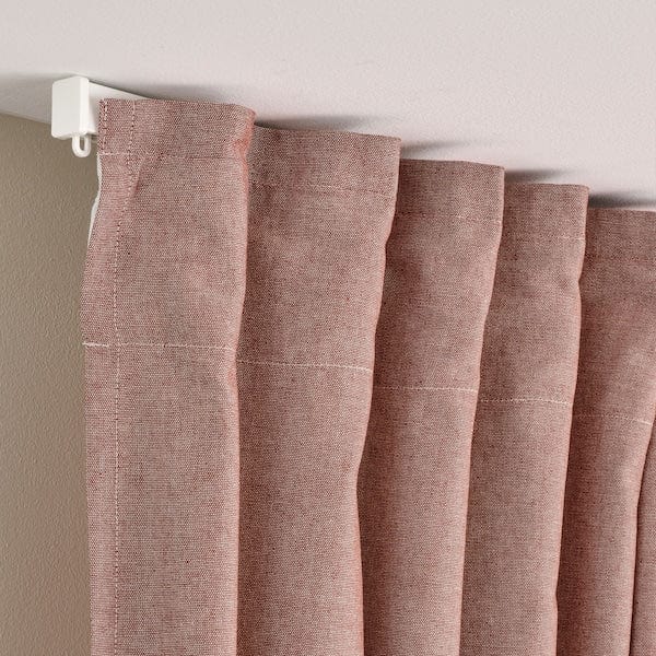 Ikea LENDA - Curtain with bracelet, 2 sheets, brown-red, , 140x300 cm