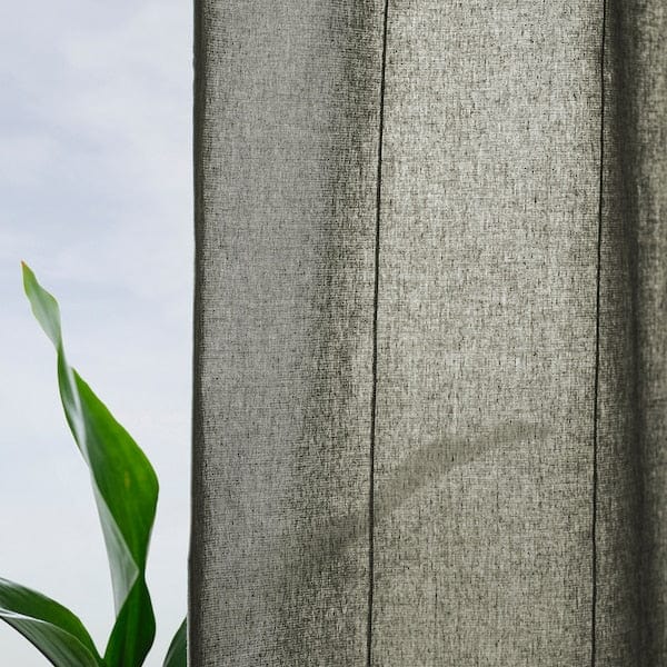 Ikea LENDA - Curtain with bracelet, 2 sheets, light grey-green, , 140x300 cm