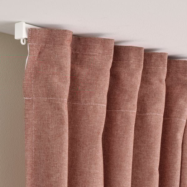 LENDA - Curtain with bracelet, 2 sheets, brown-red, , 140x300 cm