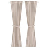 LENDA curtains with tie-backs, 1 pair, light pink/with heading tape, 140x300 cm
