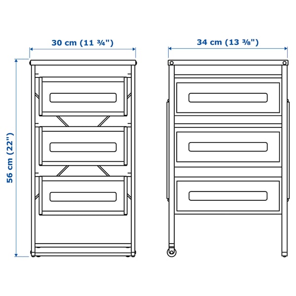 LENNART drawer unit, white, 30x56x34 cm