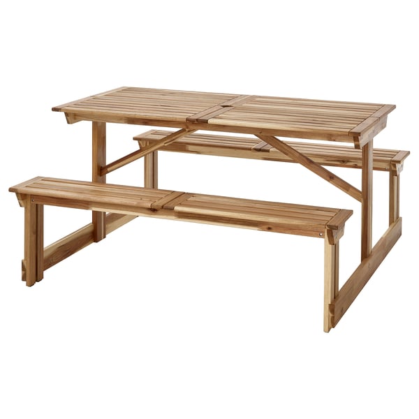 LERHOLMEN picnic table, acacia outdoor, 150x25 cm