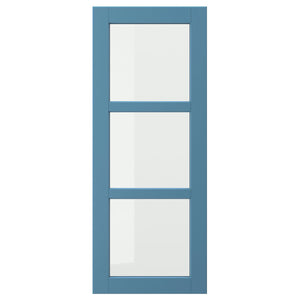 LERHYTTAN glass door, blue, 40x100 cm