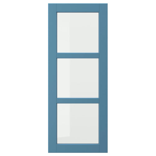 LERHYTTAN glass door, blue, 40x100 cm