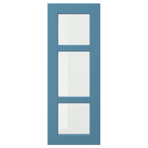 LERHYTTAN glass door, blue, 30x80 cm
