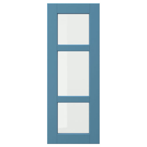 LERHYTTAN glass door, blue, 30x80 cm