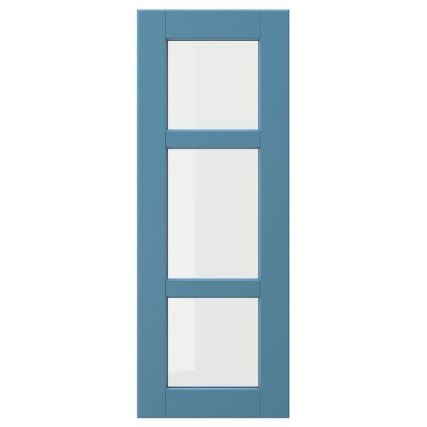 LERHYTTAN glass door, blue, 30x80 cm
