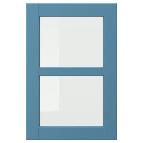 LERHYTTAN glass door, blue, 40x60 cm