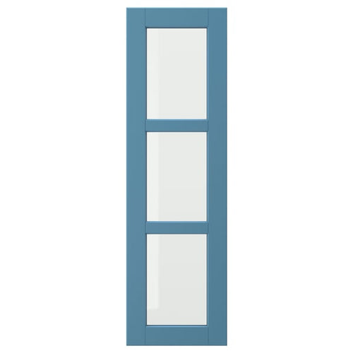 LERHYTTAN glass door, blue, 30x100 cm