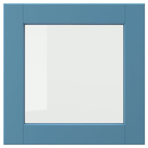 LERHYTTAN glass door, blue, 40x40 cm