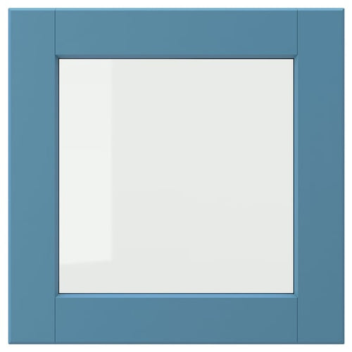 LERHYTTAN glass door, blue, 40x40 cm