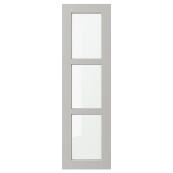 LERHYTTAN - LERHYTTAN Glass door, light grey, 30x100 cm