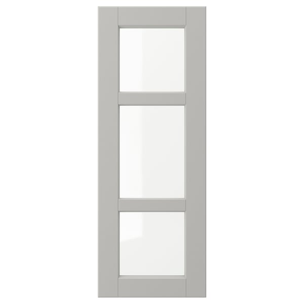 LERHYTTAN glass door, light grey, 30x80 cm