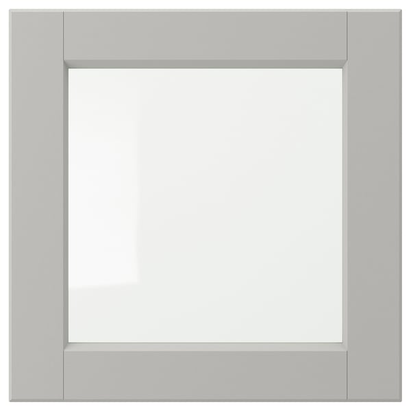 LERHYTTAN - LERHYTTAN Glass door, light grey, 40x40 cm