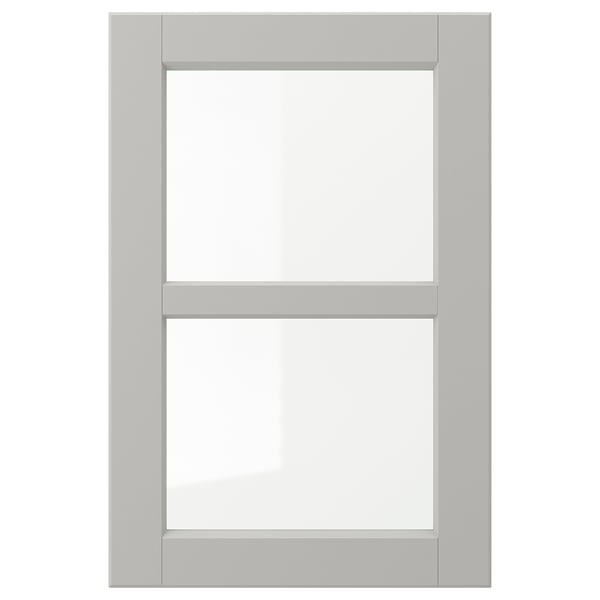 LERHYTTAN - LERHYTTAN Glass door, light grey, 40x60 cm