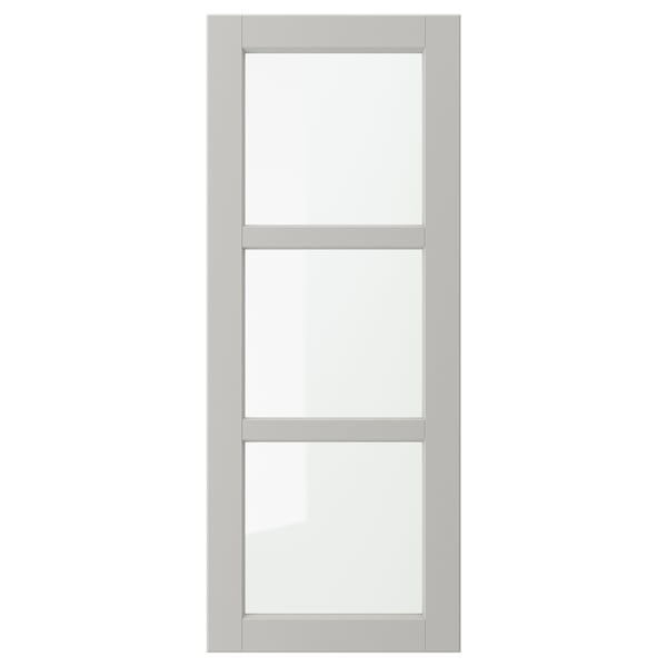 LERHYTTAN glass door, light grey, 40x100 cm