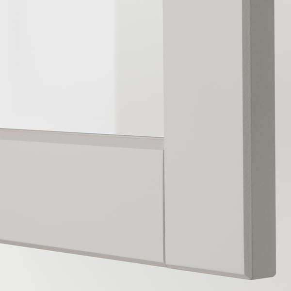 LERHYTTAN glass door, light grey, 30x100 cm
