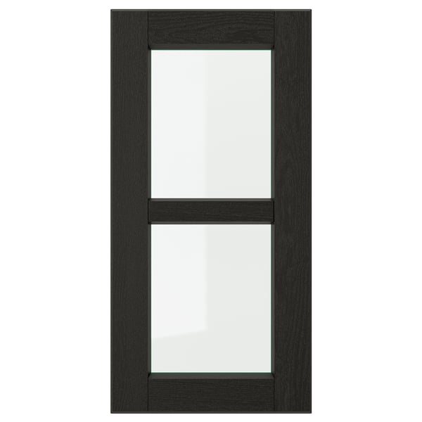 LERHYTTAN glass door, black stained, 30x60 cm