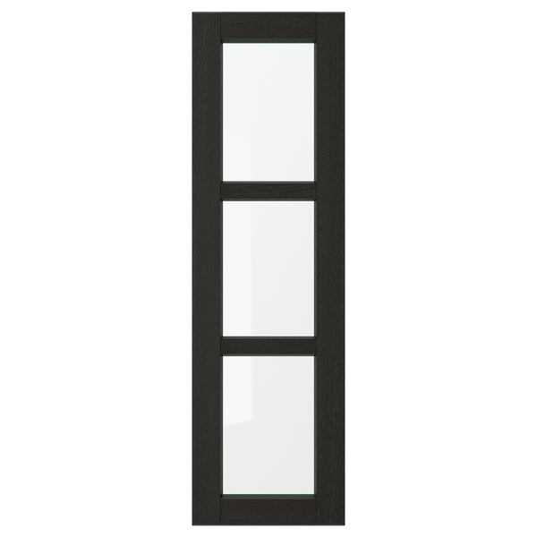 LERHYTTAN glass door, black stained, 30x100 cm