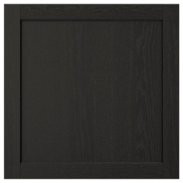 LERHYTTAN - Door, black stained, 60x60 cm
