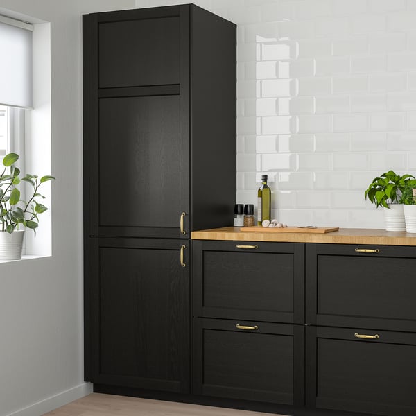 LERHYTTAN - Door, black stained, 60x140 cm
