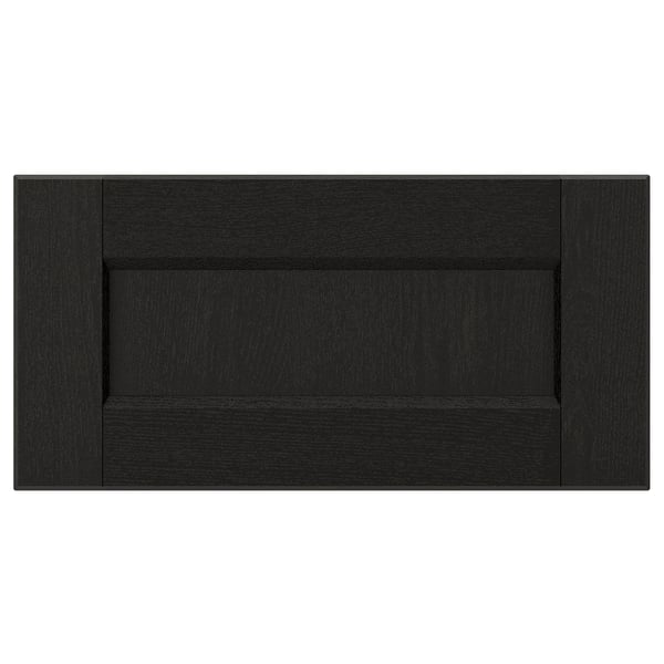 LERHYTTAN - Drawer front, black stained, 40x20 cm