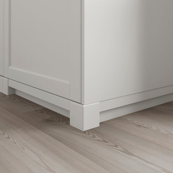 LERHYTTAN corner leg for decorative plinth, light grey, 8 cm, 2 pack