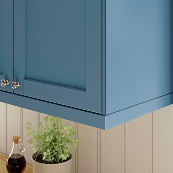 LERHYTTAN deco strip, contoured edge, blue, 221 cm