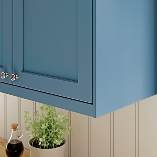 LERHYTTAN deco strip, contoured edge, blue, 221 cm
