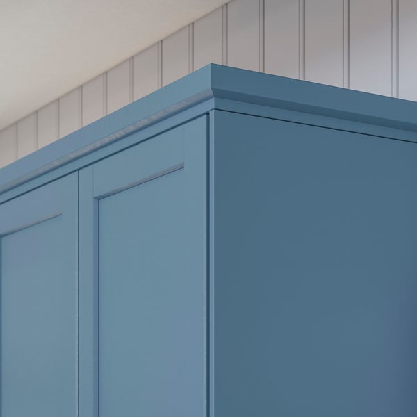 LERHYTTAN deco strip, contoured edge, blue, 221 cm