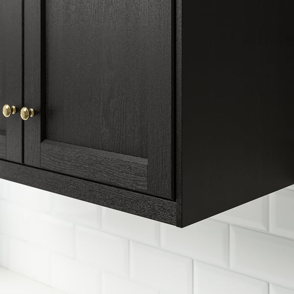 LERHYTTAN deco strip, contoured edge, black stained, 221 cm
