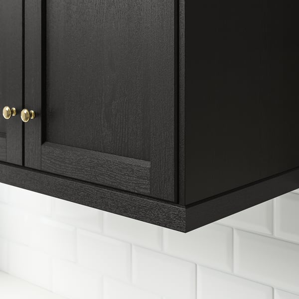 LERHYTTAN deco strip, contoured edge, black stained, 221 cm