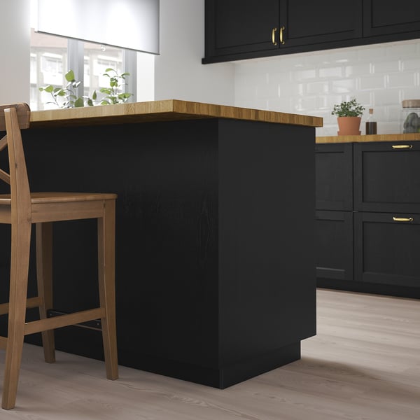 LERHYTTAN cover panel, black stained, 39x105 cm