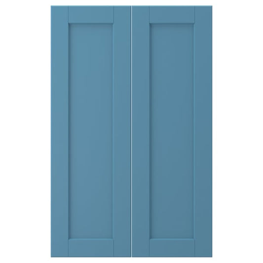 LERHYTTAN set of 2 doors for corner base cabinet, blue, 25x80 cm