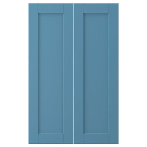 LERHYTTAN 2-p door f corner base cabinet set, blue, 25x80 cm