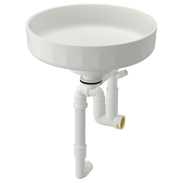 Ikea LERSJÖN - Countertop washbasin with siphon, white,38x14 cm