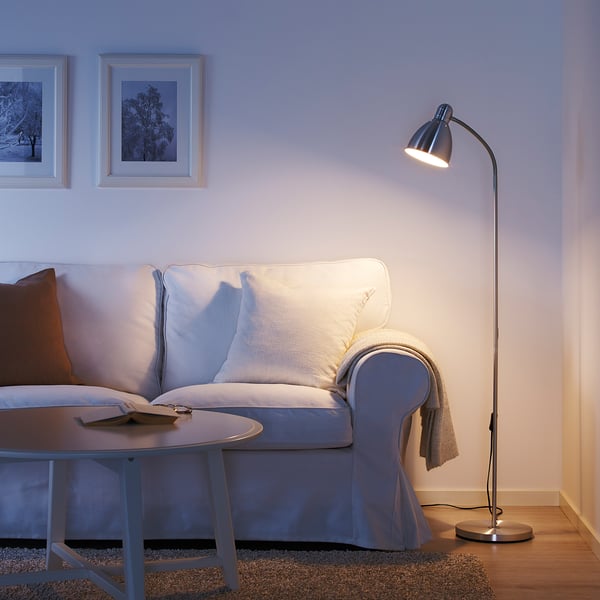 LERSTA floor/reading lamp, aluminium chrome effect, 15.5 cm