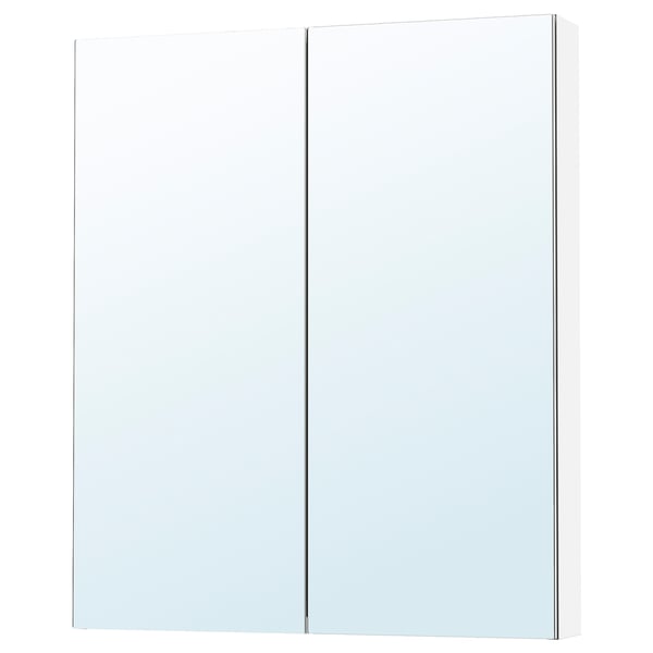 LETTAN mirror cabinet with doors, mirror effect/mirror glass, 80x15x95 cm