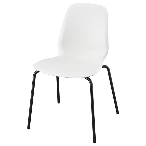 LIDÅS chair, white/Sefast black, 45x81x50 cm