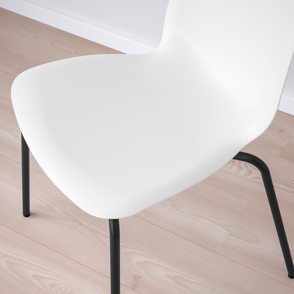 LIDÅS chair, white/Sefast black, 45x81x50 cm