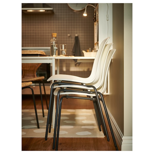 LIDÅS - Chair, white/Sefast black