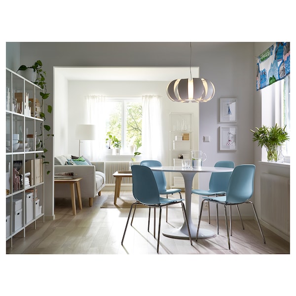 LIDÅS - Chair, blue/Sefast chrome-plated