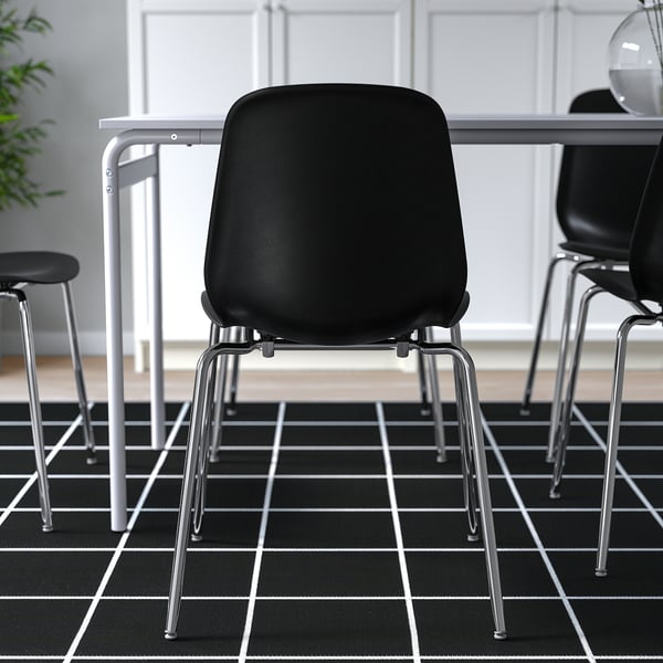 LIDÅS - LIDÅS Chair, black/Sefast chrome-plated