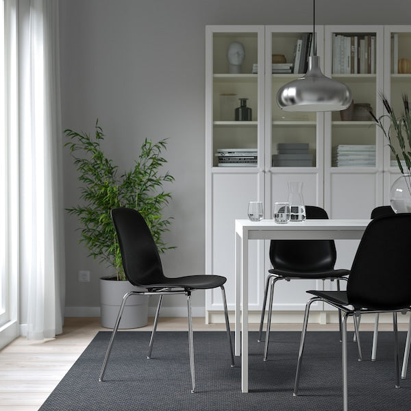 LIDÅS - Chair, black/Sefast chrome-plated