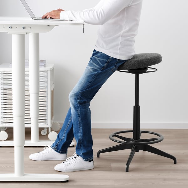 LIDKULLEN active sit/stand support, Gunnared dark grey, 60 cm